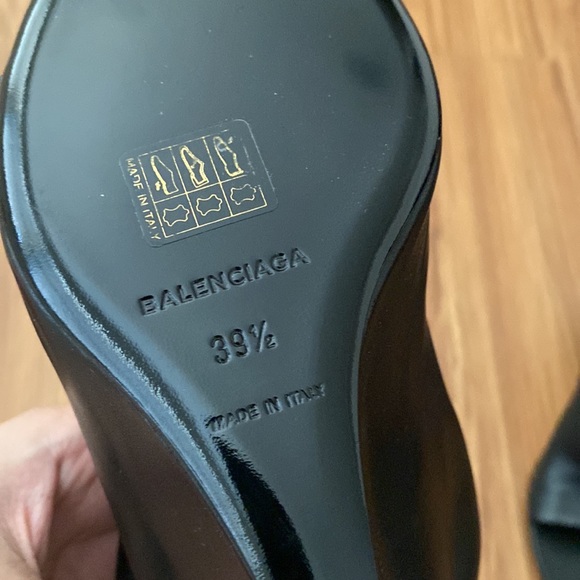 Balenciaga sandal pelle s cuoio agneau mi-brillant noir 39.5 - Picture 4 of 6